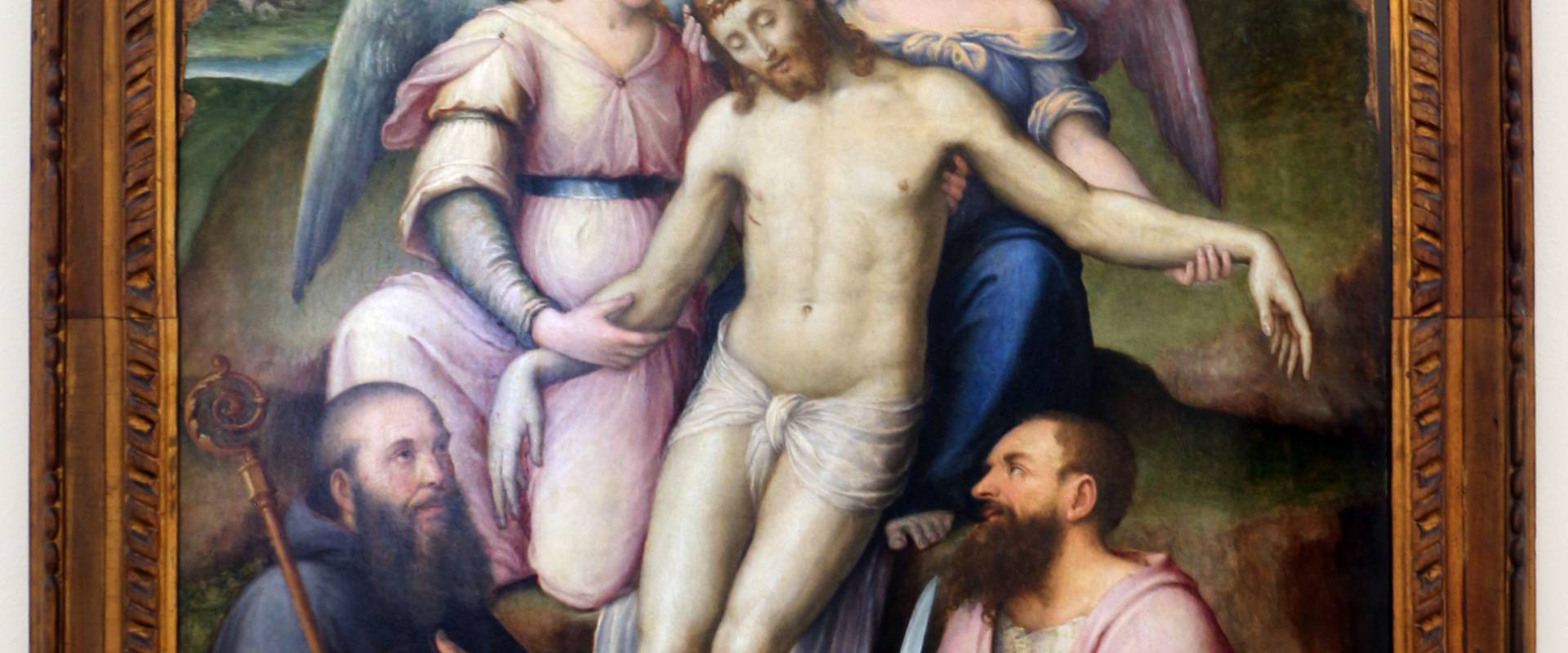 Luca longhi, cristo morto sorretto dagli angeli tra s. bartolomeo e l'abate di classe foto di Sailko